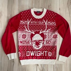 Funny ugly Christmas sweater The Office “with your nose so Dwight” Crewneck